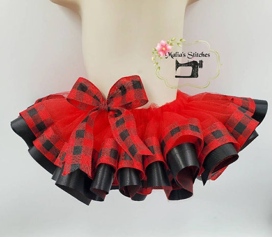 Buffalo plaid Christmas Tutu for Dance, Ballet, or Parties