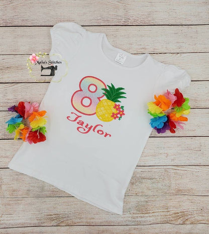 Hawaiian Pineapple Birthday Shirt