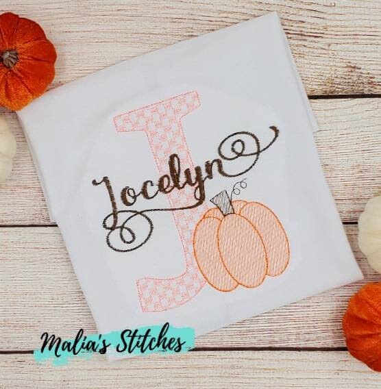 Monogram Fall Pumpkin Shirt