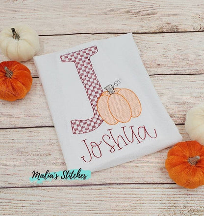 Boys Monogram Pumpkin Shirt