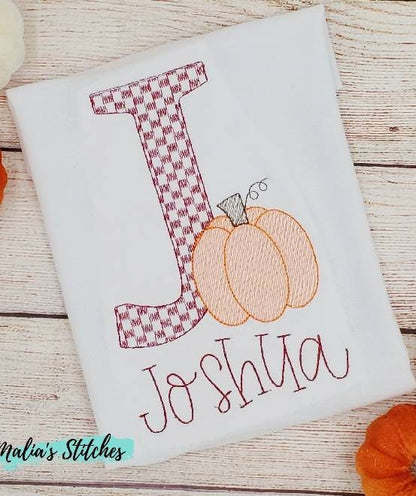 Boys Monogram Pumpkin Shirt