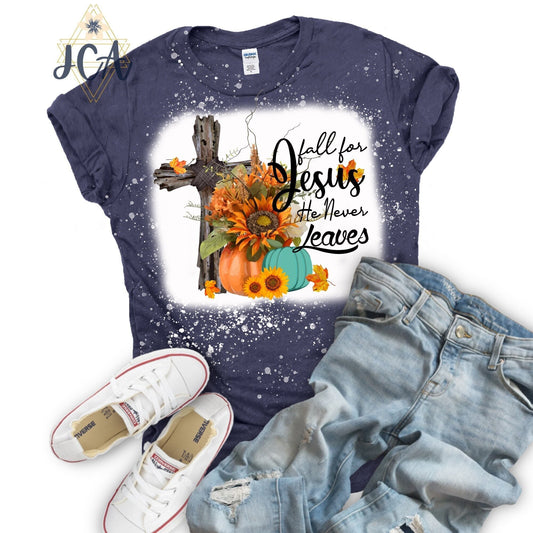 Fall With Jesus Bleached Shirt