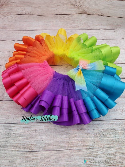 Bright Rainbow Tutu for Dance, Ballet, or Parties