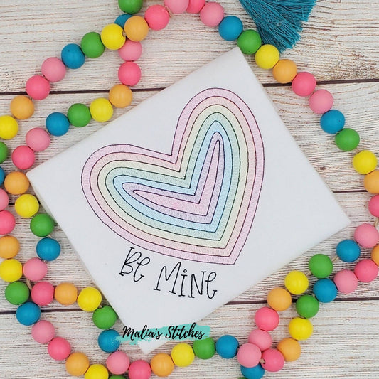 Be Mine Rainbow Heart Valentine's Day Shirt