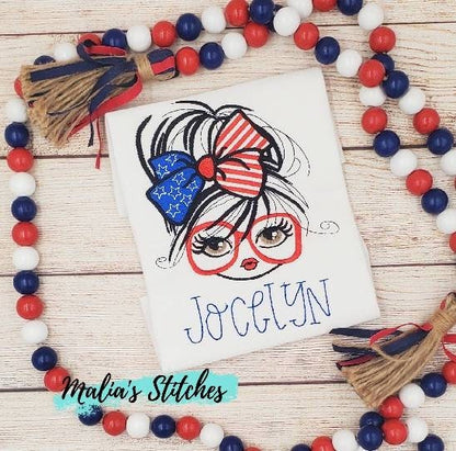 Fourth of July Big Bow Girl Shirt