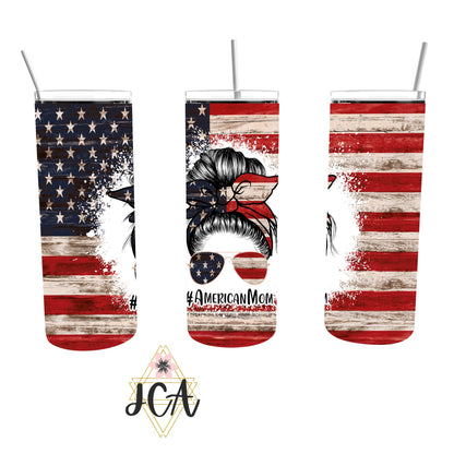 American Mama 20oz Double Walled Tumbler with Straw