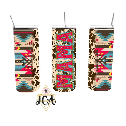 Aztec Mama 20oz Double Walled Tumbler With Straw