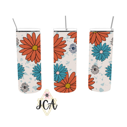 Boho Daisy 20oz Double Walled Tumbler with a Straw