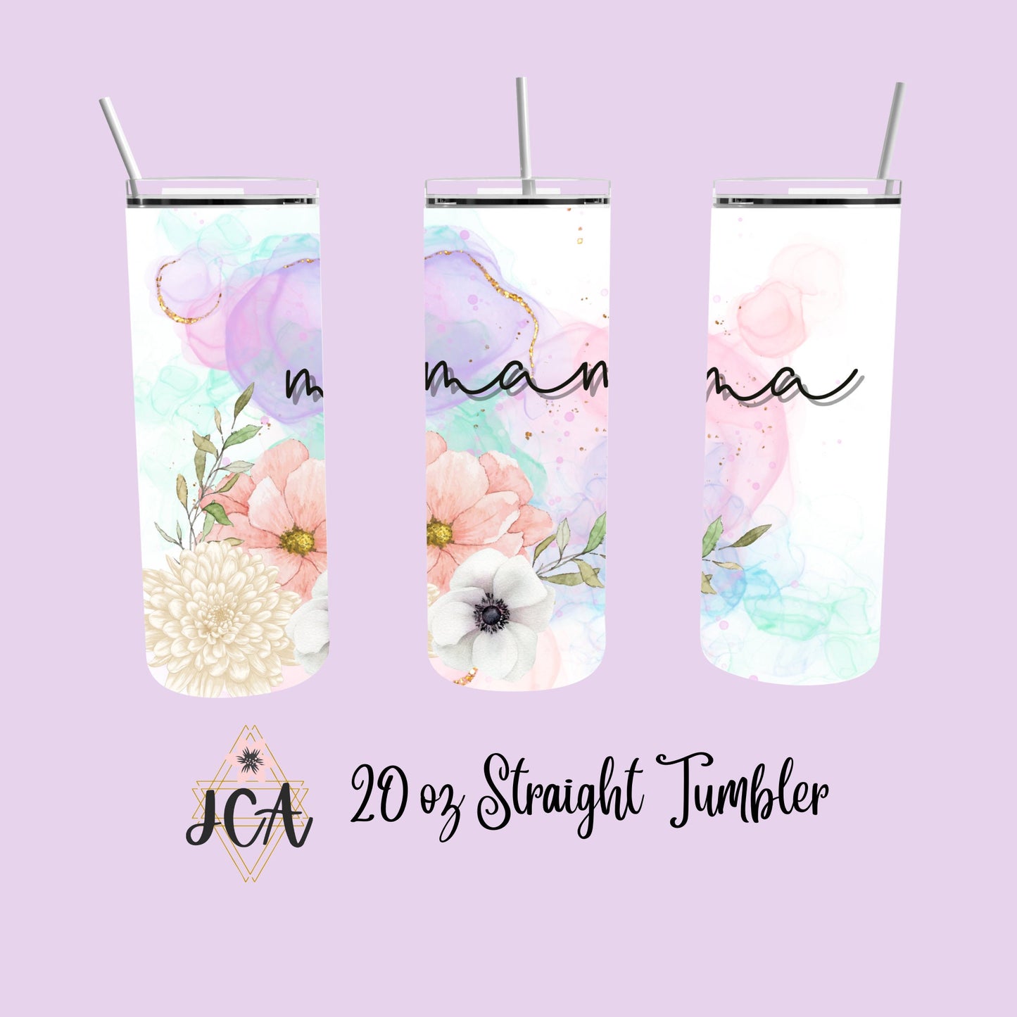 Pastel Mama 20oz Double Walled Tumbler with Straw