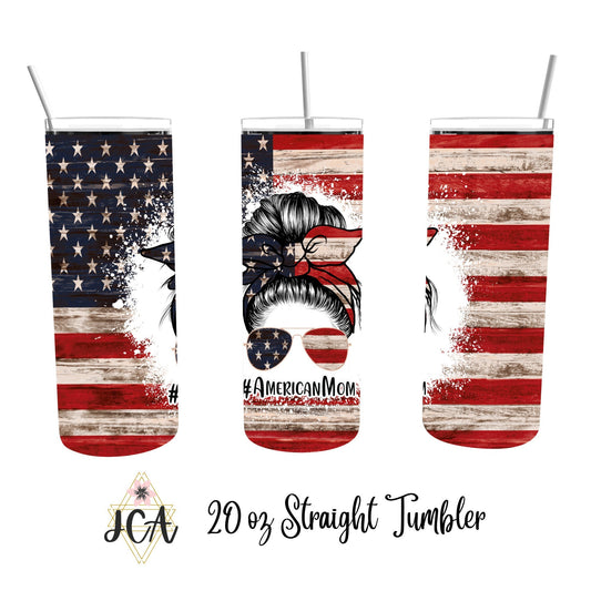 American Mama 20oz Double Walled Tumbler with Straw