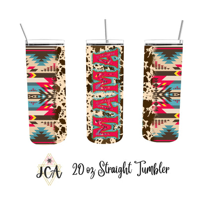 Aztec Mama 20oz Double Walled Tumbler With Straw