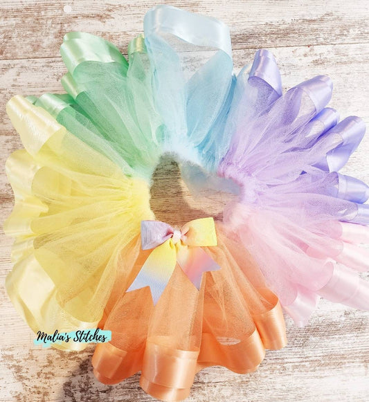 Pastel Rainbow Tutu for Dance, Ballet, or Parties