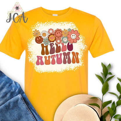 Retro Hello Autumn Bleached Shirt