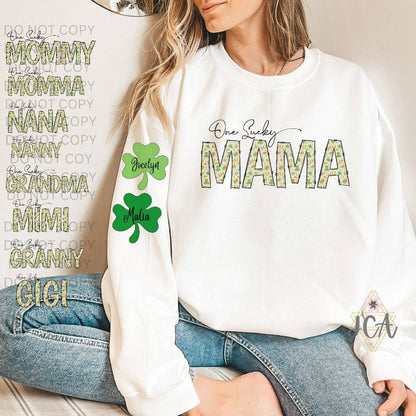 One Lucky Mama Crewneck with Personalization