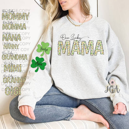 One Lucky Mama Crewneck with Personalization