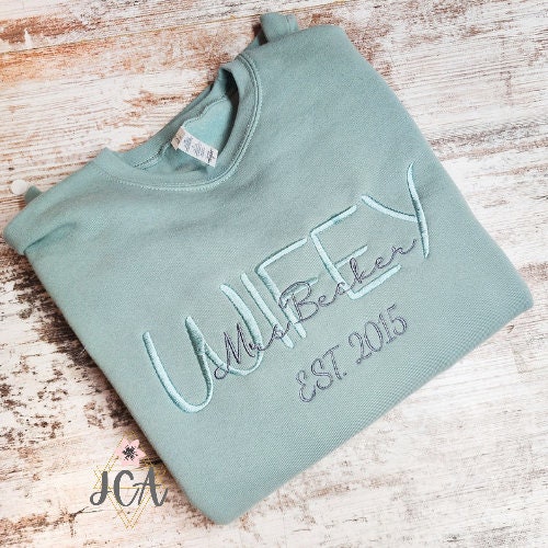 Wifey Custom Embroidered Crewneck