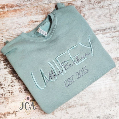 Wifey Custom Embroidered Crewneck