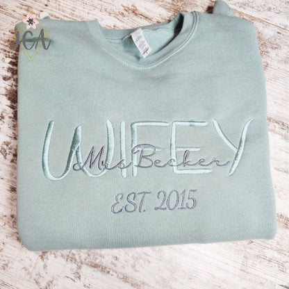 Wifey Custom Embroidered Crewneck