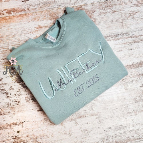 Wifey Custom Embroidered Crewneck