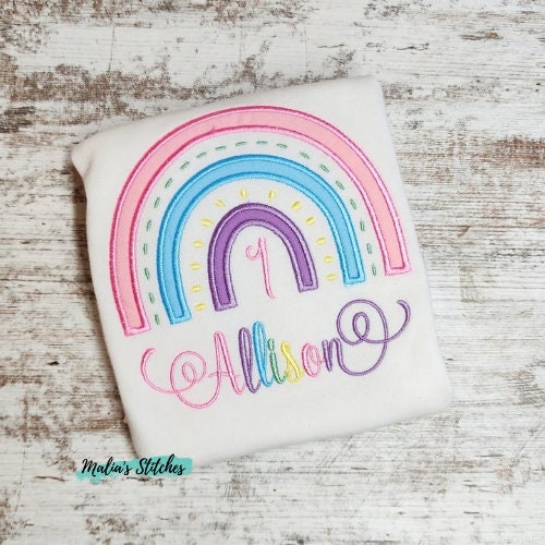 Boho Pastel Rainbow Birthday Shirt