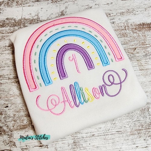 Boho Pastel Rainbow Birthday Shirt